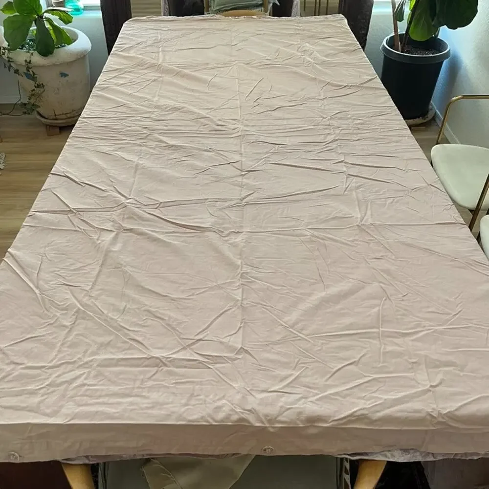 West Elm Dusty Blush Crinkle Velvet Queen Duvet Cover Button Closure